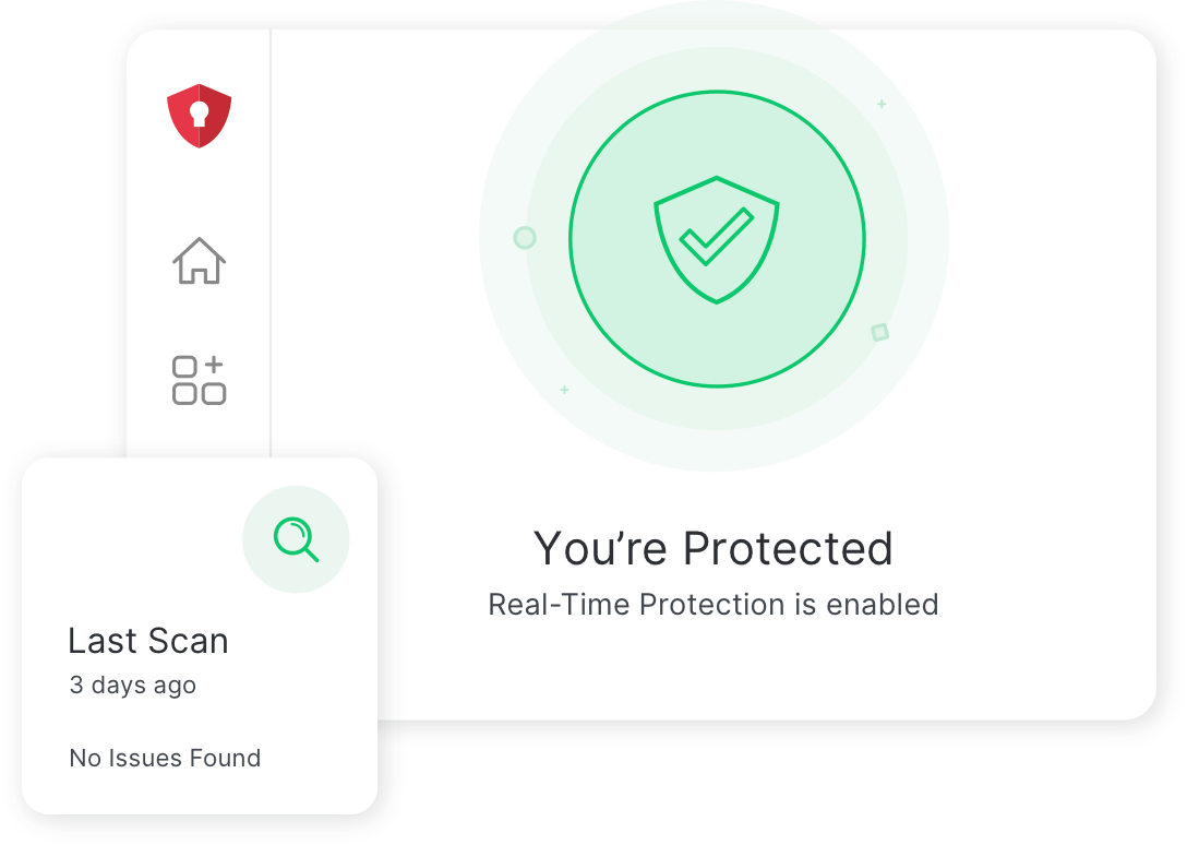 Billede der viser et eksempel på TotalAV&trade; appens interface